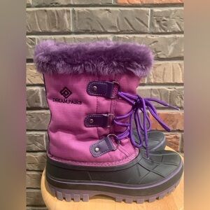 Dream Pairs Forester Girls Rubber Fuzzy Zippered Boots Size 1
